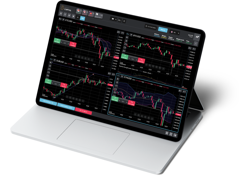 trading platform on laptop